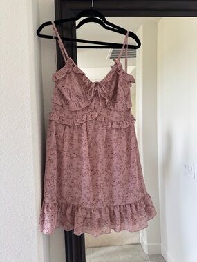 Womens Pink Ruffle Chemise Nightdress